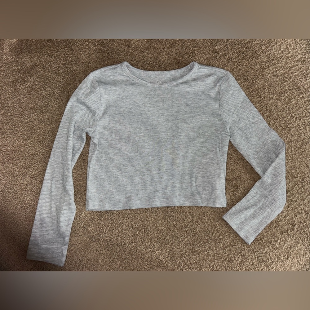 GAP Kids Heather Gray Ribbed Top